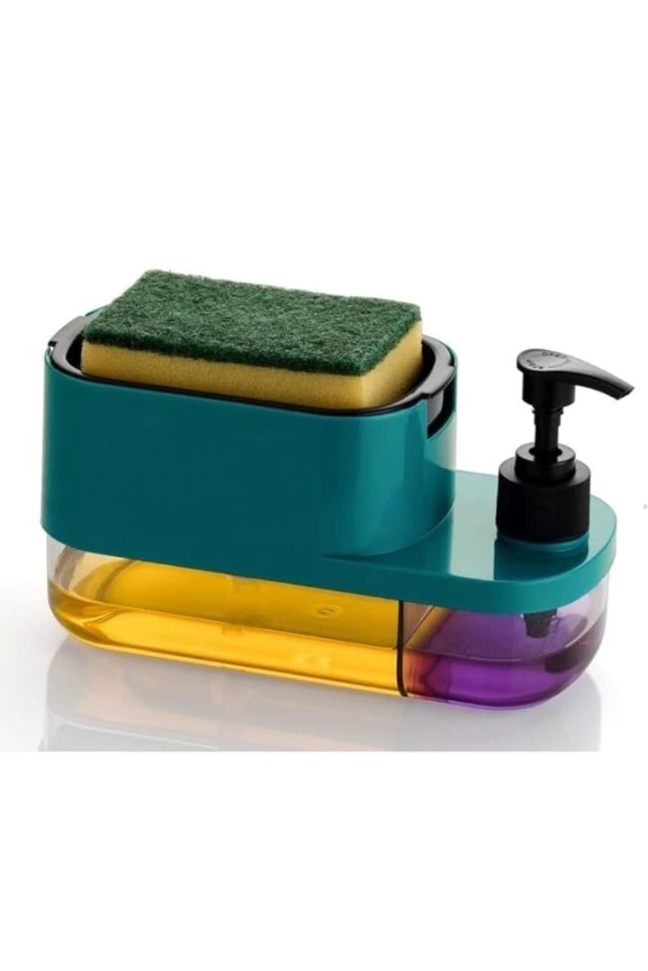 Plastic 3 in 1 soap pump dispenser kitchen bathroom (multi-color) kitchen tool