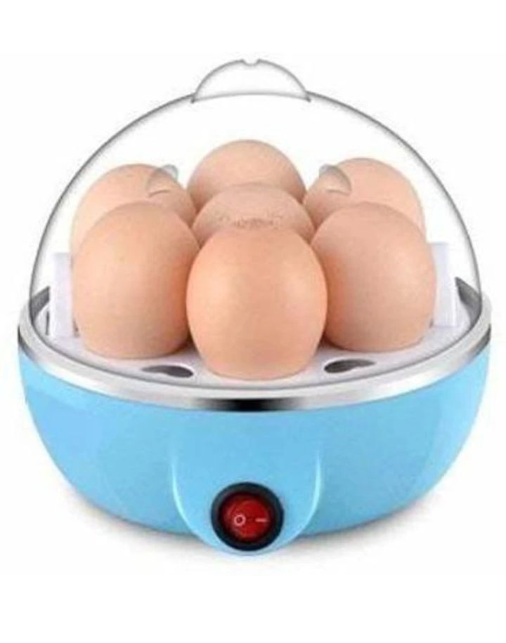 Electric Egg Boiler with 7 Egg Capacity, Automatic Egg Cooker with One-Touch Operation, Stainless Steel Heating Plate, Transparent Lid, Quick Egg Steamer for Home Kitchen