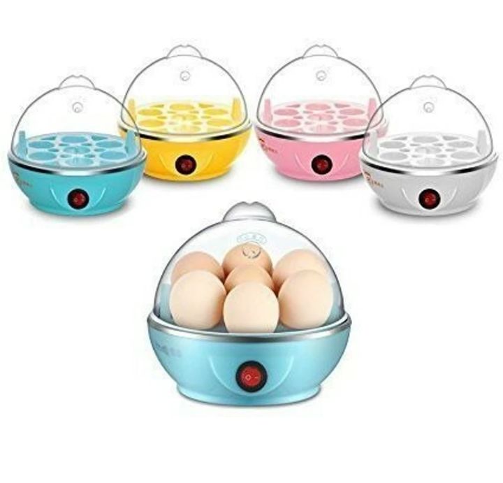 Electric Egg Boiler with 7 Egg Capacity, Automatic Egg Cooker with One-Touch Operation, Stainless Steel Heating Plate, Transparent Lid, Quick Egg Steamer for Home Kitchen