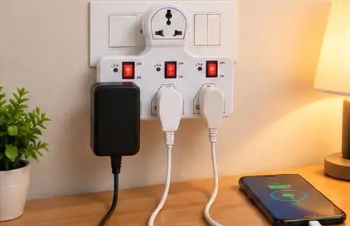 4 Socket 3 Switch Multi Plug 6A (Traveller Multi Plug)