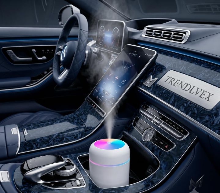 Portable H2O Humidifier – 300ML Ultrasonic Cool Mist Diffuser with Colorful LED Atmosphere Lighting, Quiet Desktop Air Humidifier for Car, Home, and Office